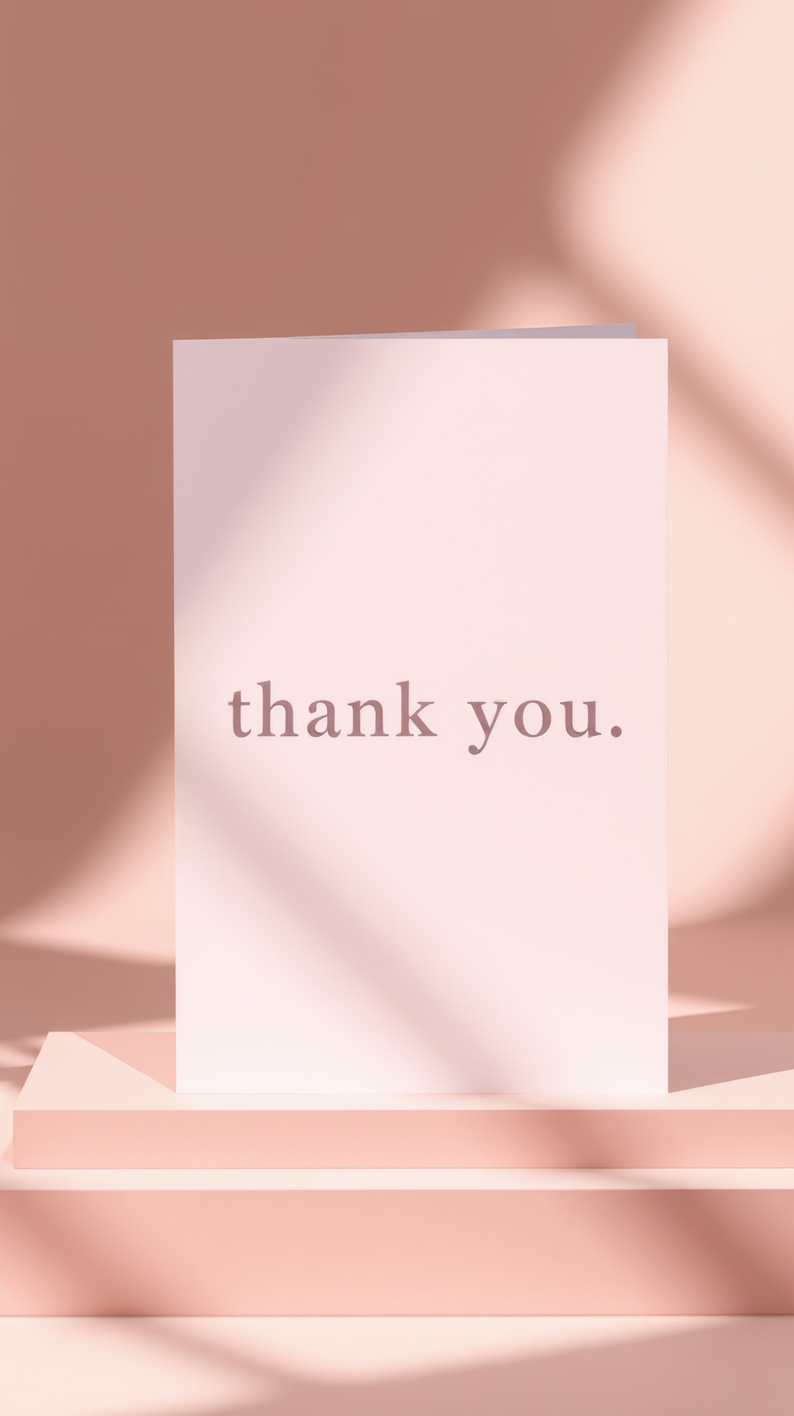 Simple thank you card placed on a soft pastel background capturing a moment of gratitude and appreciation
